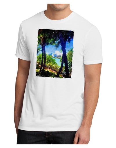 TooLoud Tropical Skyline Men's Sublimate Tee-TooLoud-White-Small-Davson Sales