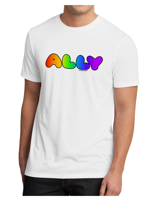 LGBT Ally Rainbow Text Men's Sublimate Tee by TooLoud-TooLoud-White-Small-Davson Sales