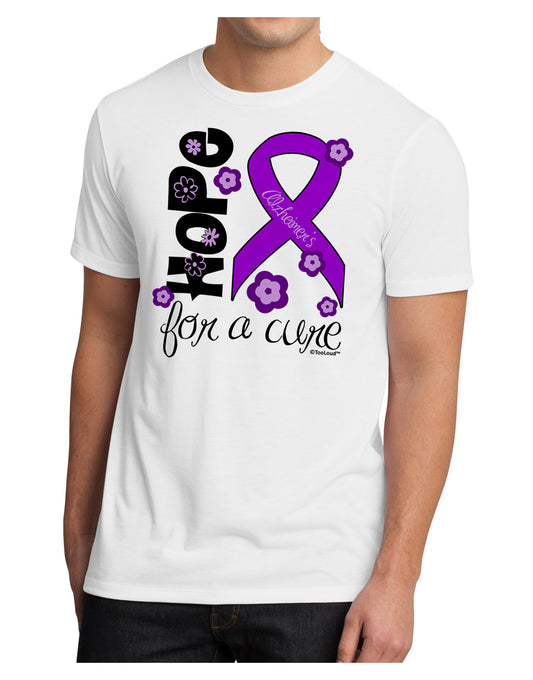 Hope for a Cure - Purple Ribbon Alzheimers Disease - Flowers Men's Sublimate Tee-TooLoud-White-Small-Davson Sales