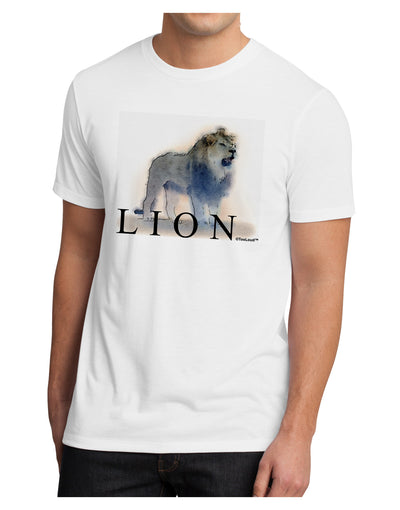 Lion Watercolor B Text Men's Sublimate Tee-TooLoud-White-Small-Davson Sales