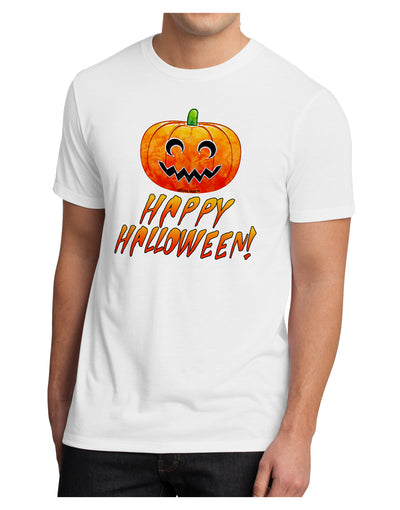 Jack-O-Lantern Watercolor Halloween Men's Sublimate Tee-TooLoud-White-Small-Davson Sales