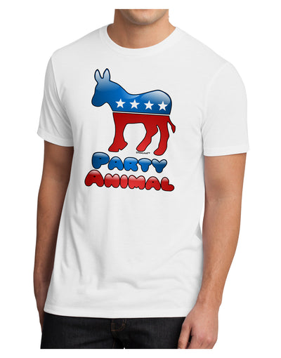 Democrat Party Animal Men's Sublimate Tee-TooLoud-White-Small-Davson Sales