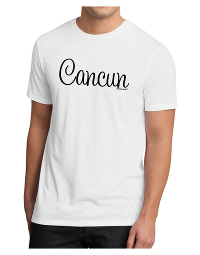 Cancun Mexico - Script Text Men's Sublimate Tee-TooLoud-White-Small-Davson Sales