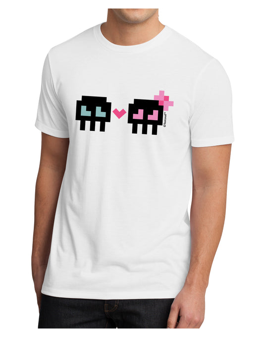 8-Bit Skull Love - Boy and Girl Men's Sublimate Tee-TooLoud-White-Small-Davson Sales