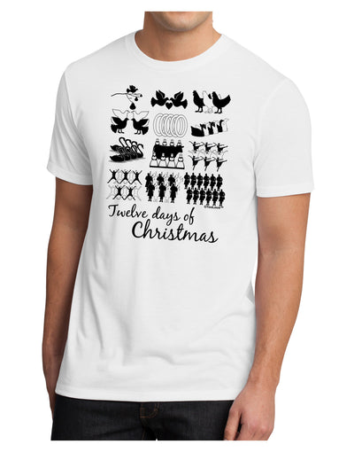 TooLoud Twelve Days of Christmas Text Men's Sublimate Tee-TooLoud-White-Small-Davson Sales