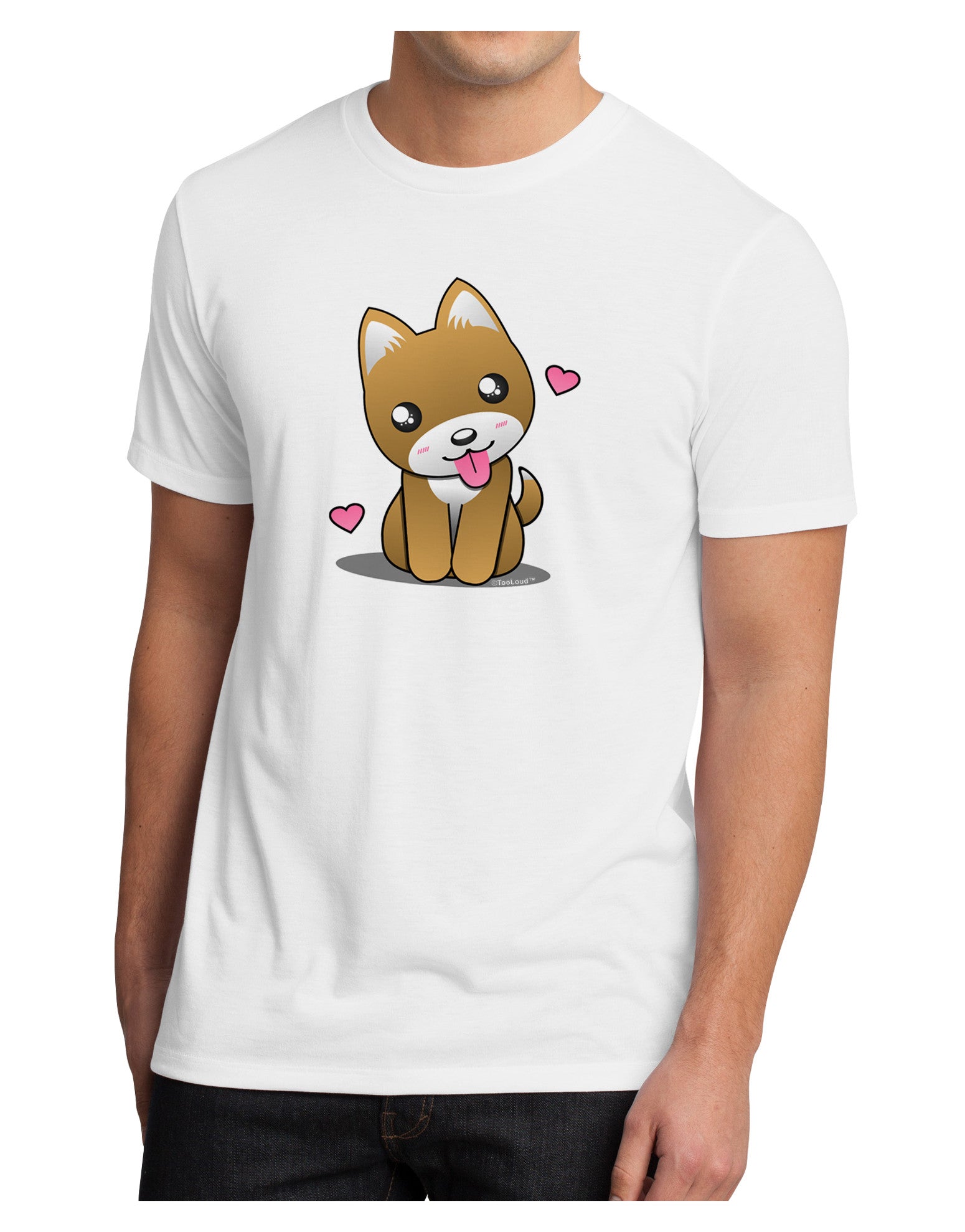 Kawaii Puppy Men's Sublimate Tee-TooLoud-White-Small-Davson Sales