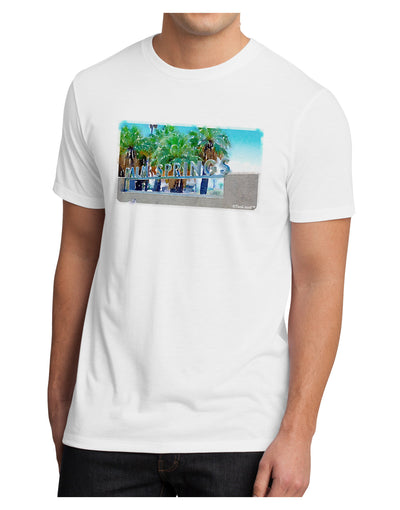 Palm Springs Watercolor Men's Sublimate Tee-TooLoud-White-Small-Davson Sales