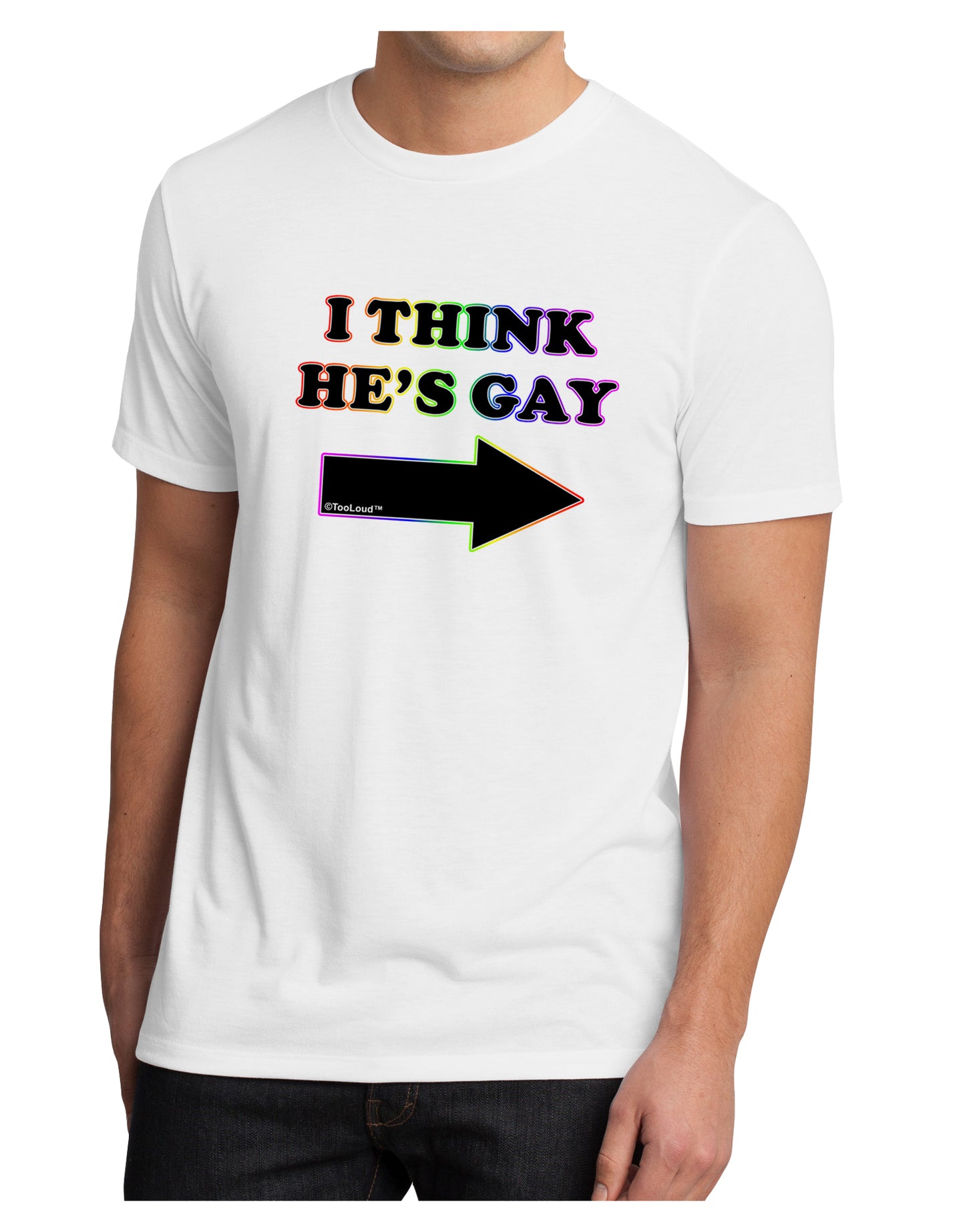 I Think He's Gay Right Men's Sublimate Tee by TooLoud-TooLoud-White-Small-Davson Sales