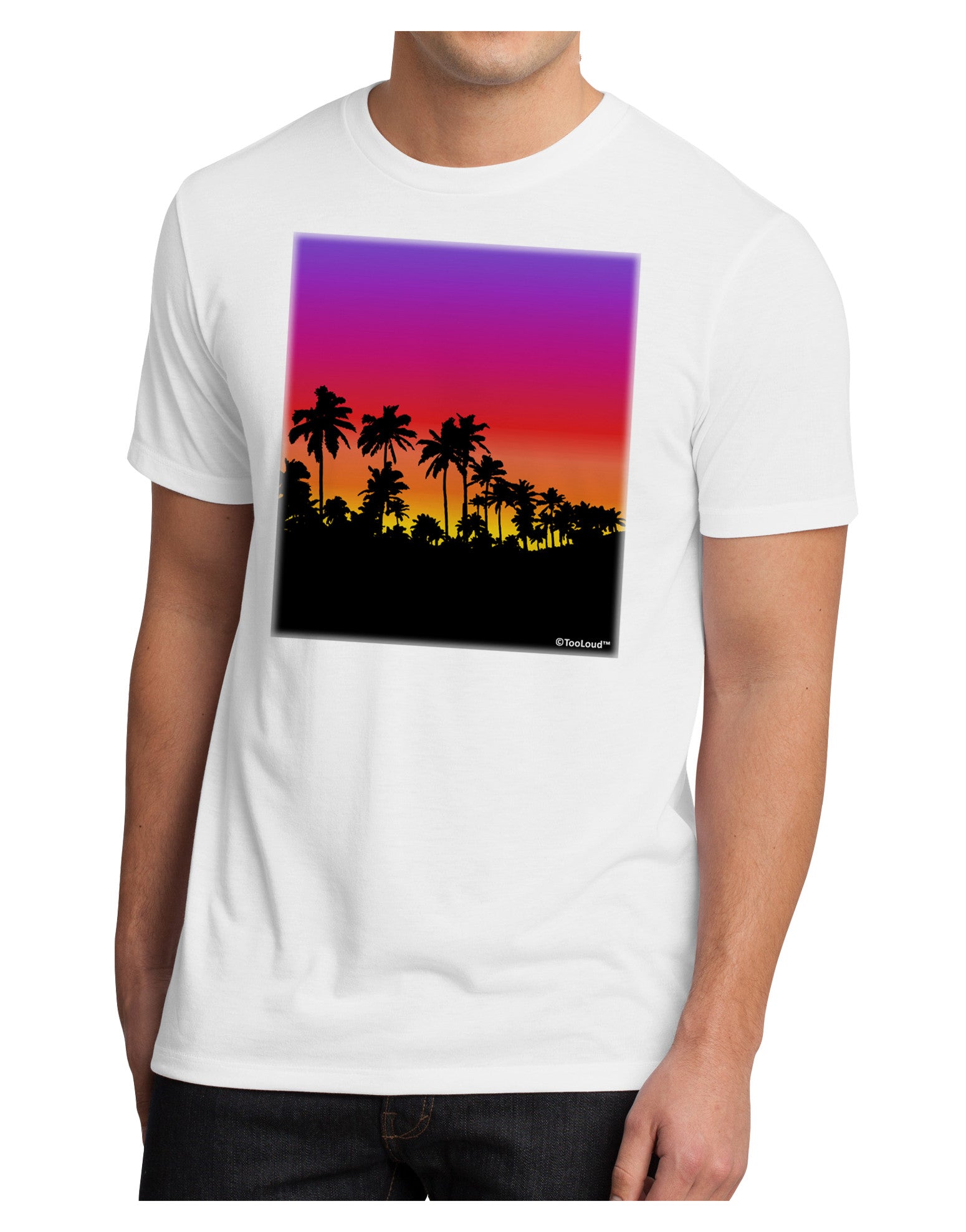 Palm Trees and Sunset Design Men's Sublimate Tee by TooLoud-TooLoud-White-Small-Davson Sales