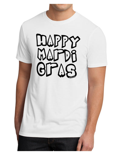 Happy Mardi Gras Text 2 BnW Men's Sublimate Tee-TooLoud-White-Small-Davson Sales