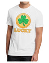 Shamrock Button - Lucky Men's Sublimate Tee by TooLoud-TooLoud-White-Small-Davson Sales