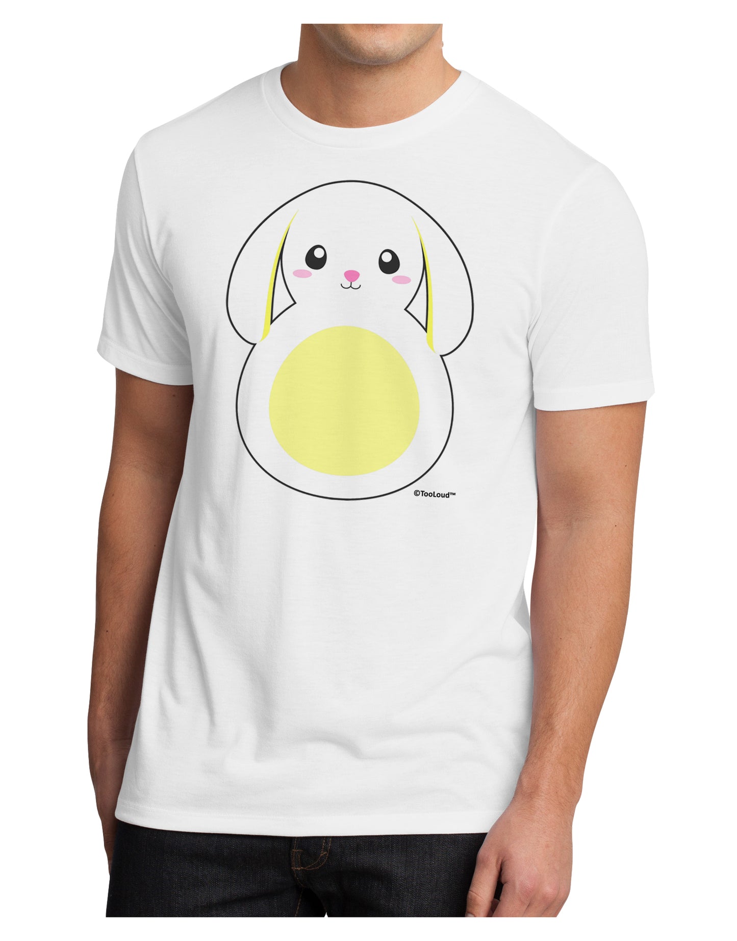 Cute Bunny with Floppy Ears - Yellow Men's Sublimate Tee by TooLoud-TooLoud-White-Small-Davson Sales