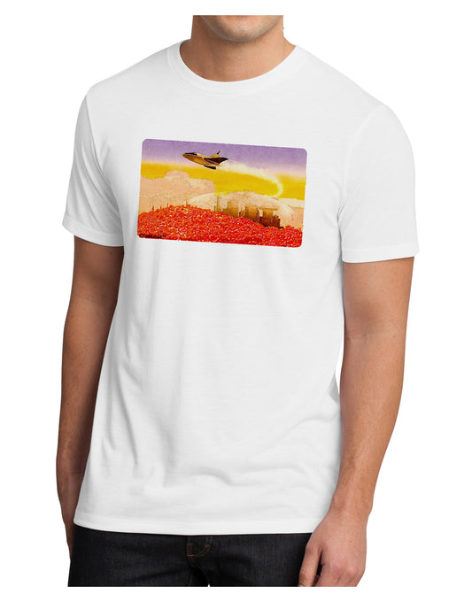 Planet Mars Watercolor Men's Sublimate Tee-TooLoud-White-Small-Davson Sales
