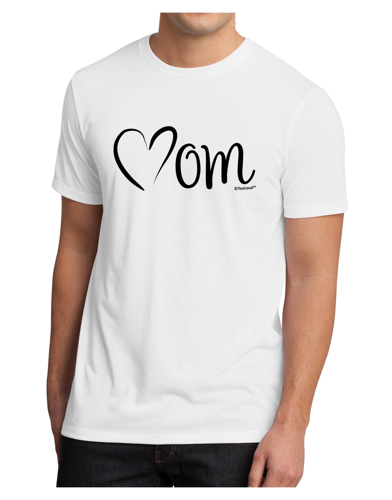 Mom with Brushed Heart Design Men's Sublimate Tee by TooLoud-TooLoud-White-Small-Davson Sales