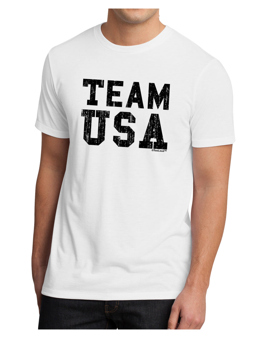 Team USA Distressed Text Men's Sublimate Tee-TooLoud-White-Small-Davson Sales