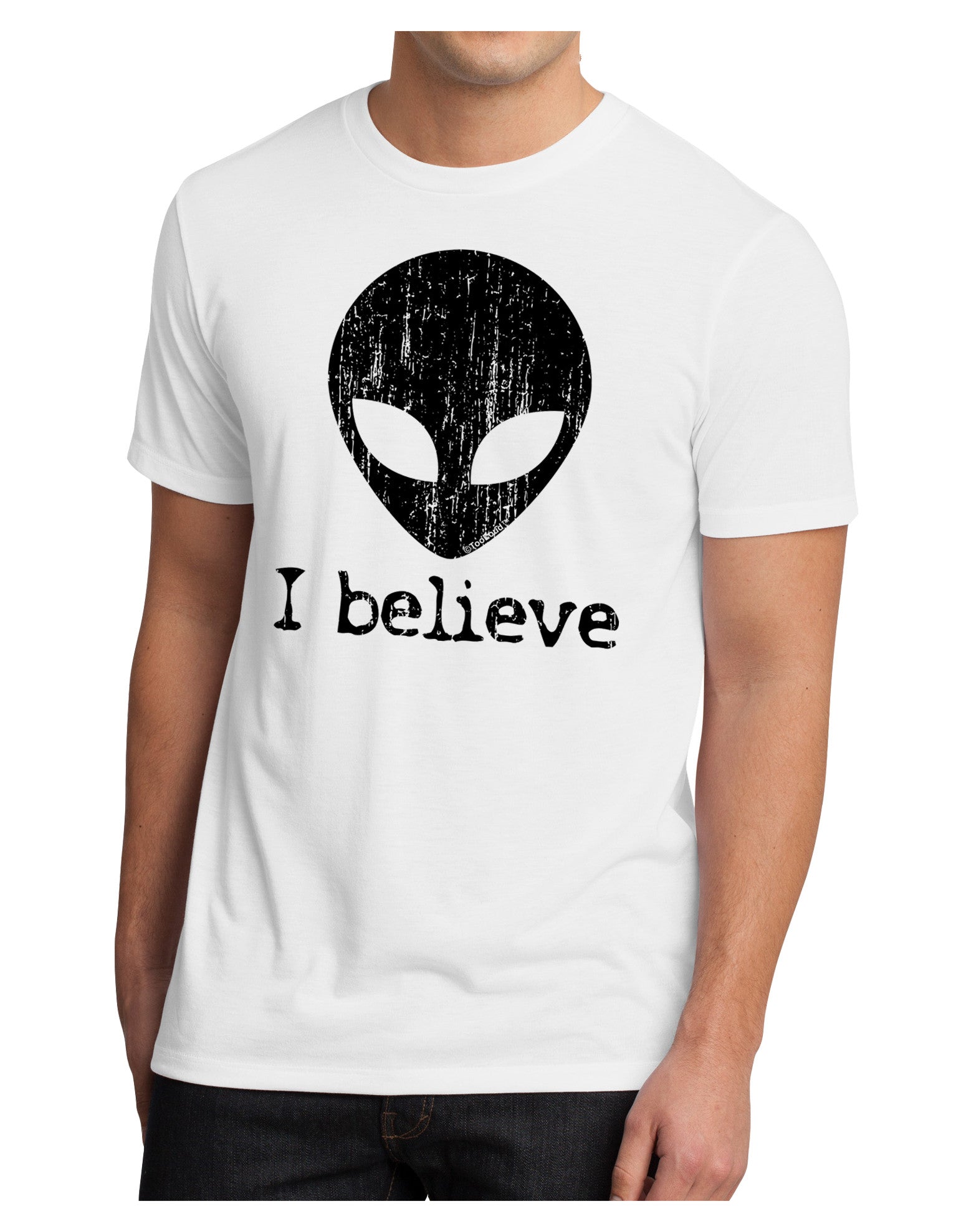 Extraterrestrial - I Believe Distressed Men's Sublimate Tee by TooLoud-TooLoud-White-Small-Davson Sales