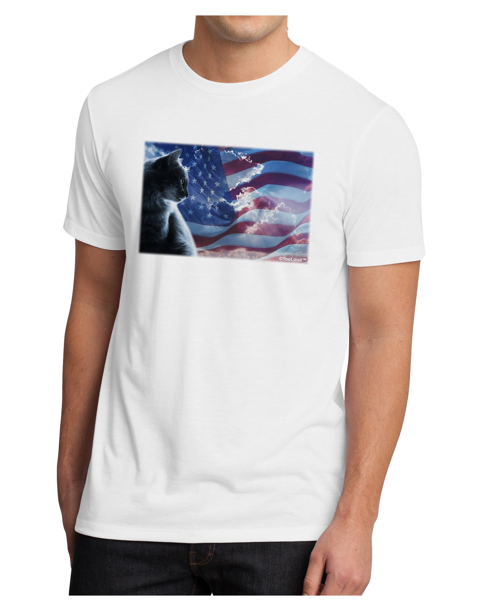 All American Cat Men's Sublimate Tee by TooLoud-TooLoud-White-Small-Davson Sales