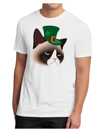 Leprechaun Disgruntled Cat Men's Sublimate Tee-TooLoud-White-Small-Davson Sales