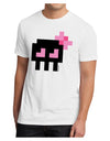 Retro 8-Bit Skull with Pink Bow Men's Sublimate Tee-TooLoud-White-Small-Davson Sales