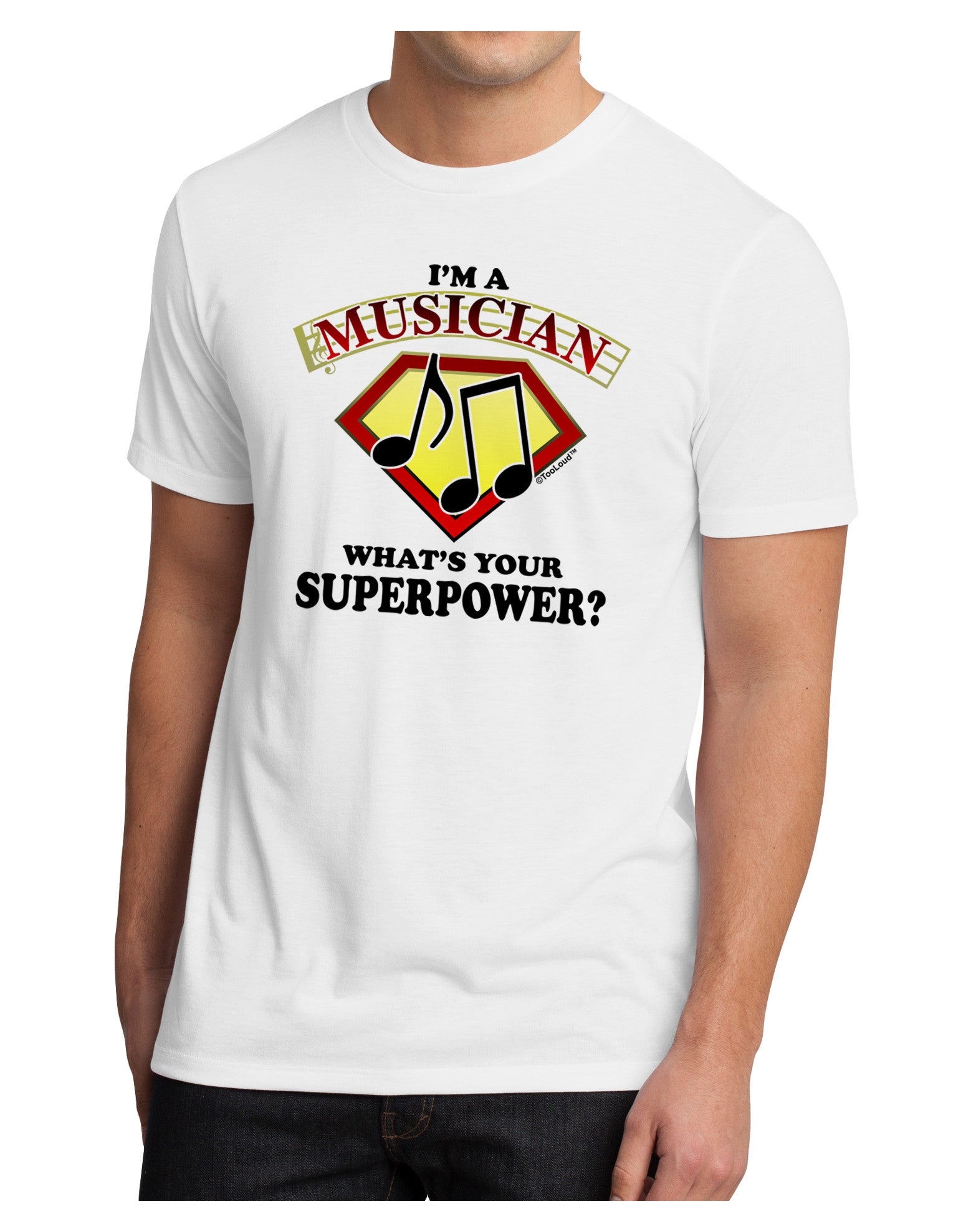 Musician - Superpower Men's Sublimate Tee-TooLoud-White-Small-Davson Sales