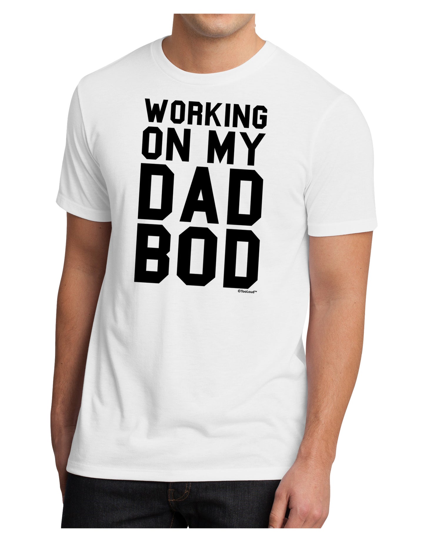 TooLoud Working On My Dad Bod Men's Sublimate Tee-TooLoud-White-Small-Davson Sales