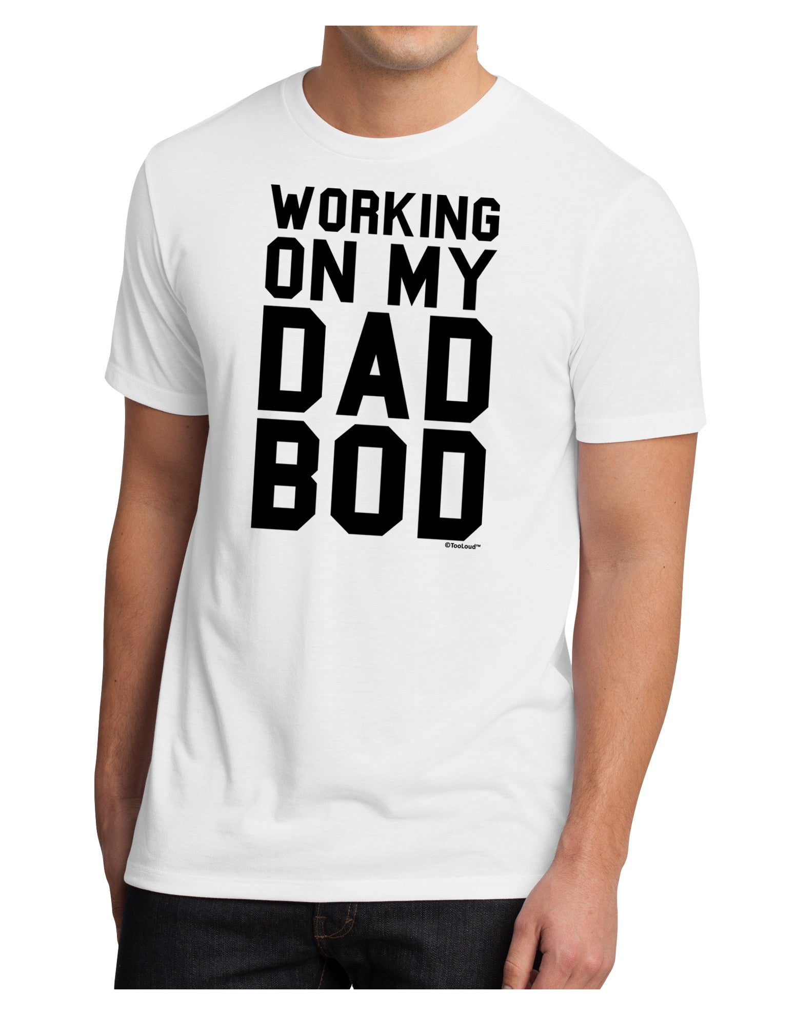 TooLoud Working On My Dad Bod Men's Sublimate Tee-TooLoud-White-Small-Davson Sales