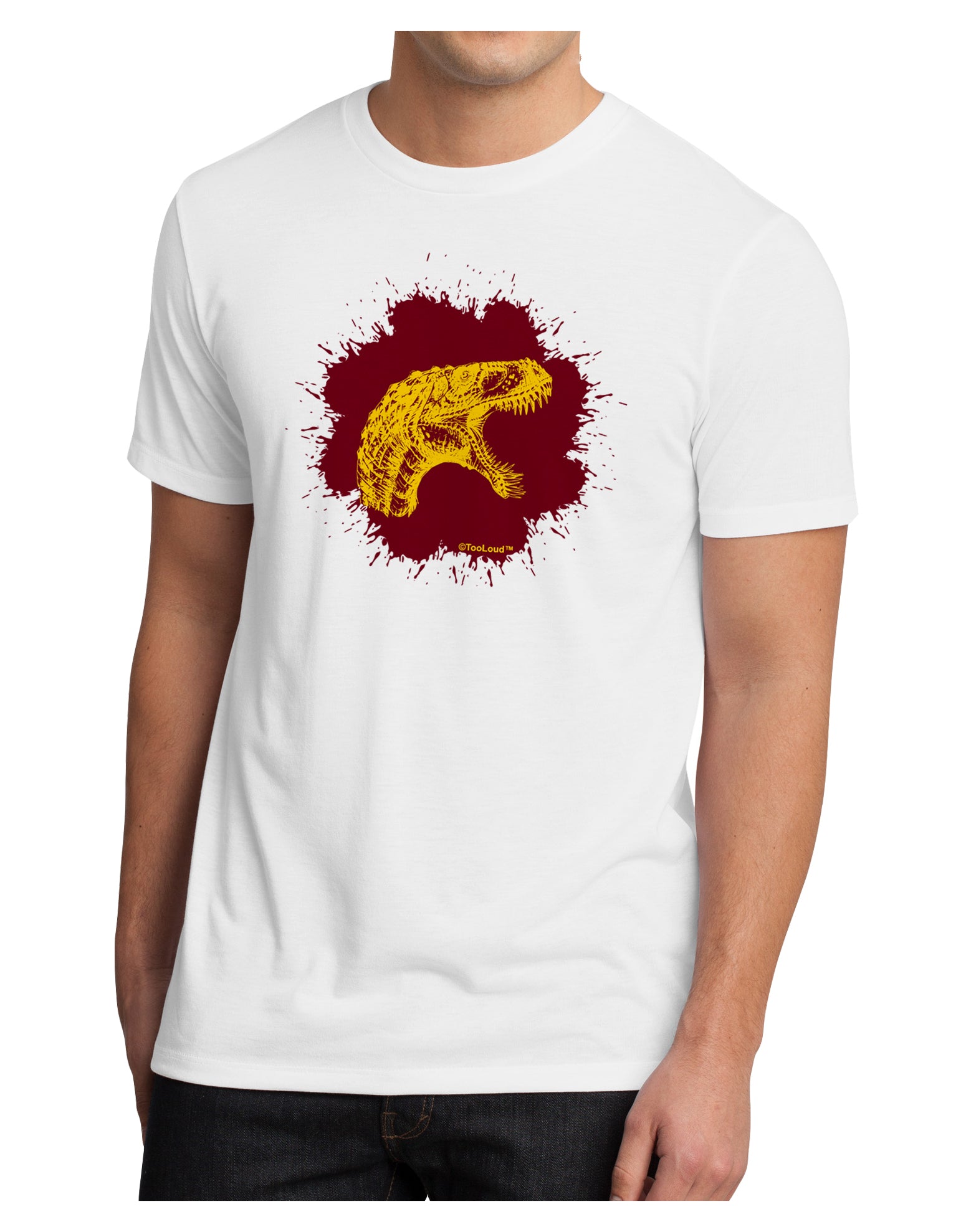 Jurassic Dinosaur Face Blood Splatter Men's Sublimate Tee by TooLoud-TooLoud-White-Small-Davson Sales