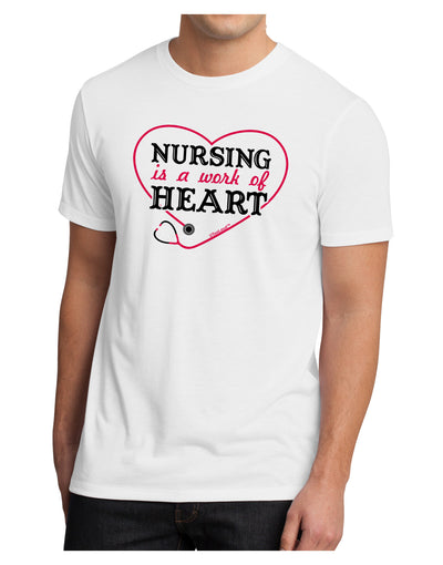 Nursing Is A Work Of Heart Men's Sublimate Tee-TooLoud-White-Small-Davson Sales