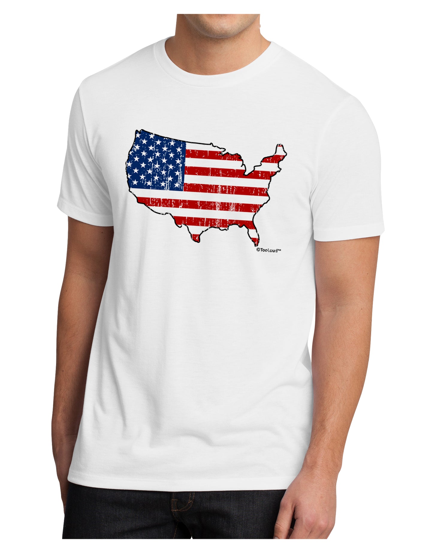 United States Cutout - American Flag Distressed Men's Sublimate Tee by TooLoud-TooLoud-White-Small-Davson Sales