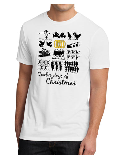 12 Days of Christmas Text Color Men's Sublimate Tee-TooLoud-White-Small-Davson Sales
