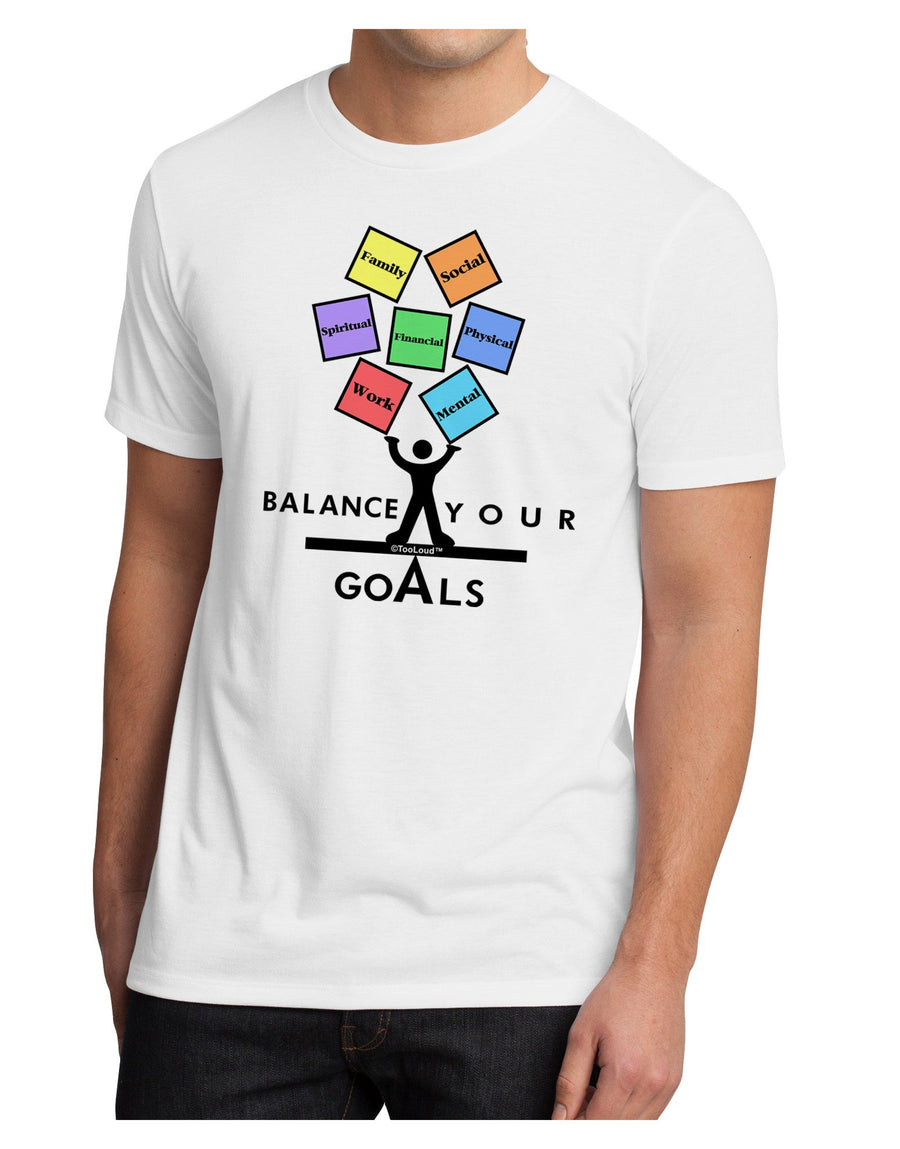 Balance Your Goals Men's Sublimate Tee-TooLoud-White-2XL-Davson Sales
