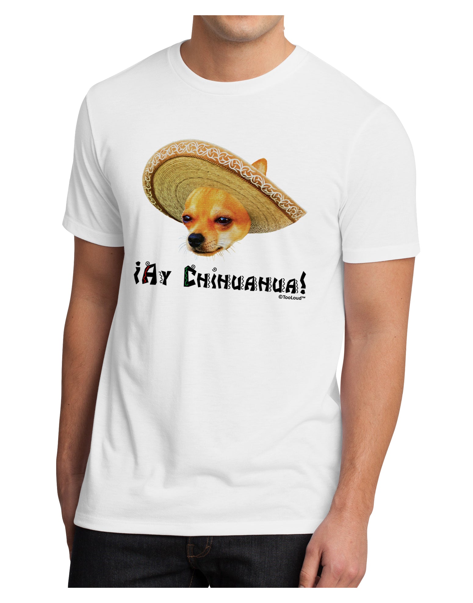 Chihuahua Dog with Sombrero - Ay Chihuahua Men's Sublimate Tee by TooLoud-TooLoud-White-Small-Davson Sales