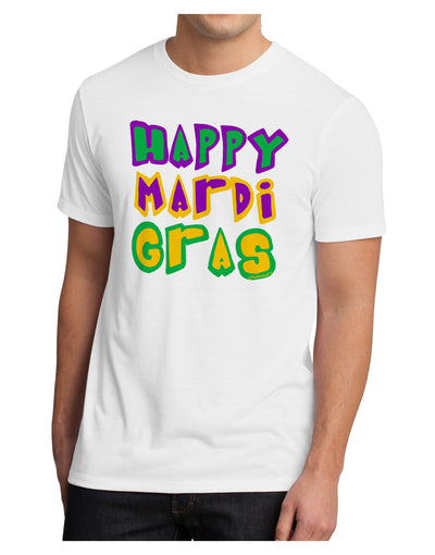 Happy Mardi Gras Text 2 Men's Sublimate Tee-TooLoud-White-Small-Davson Sales