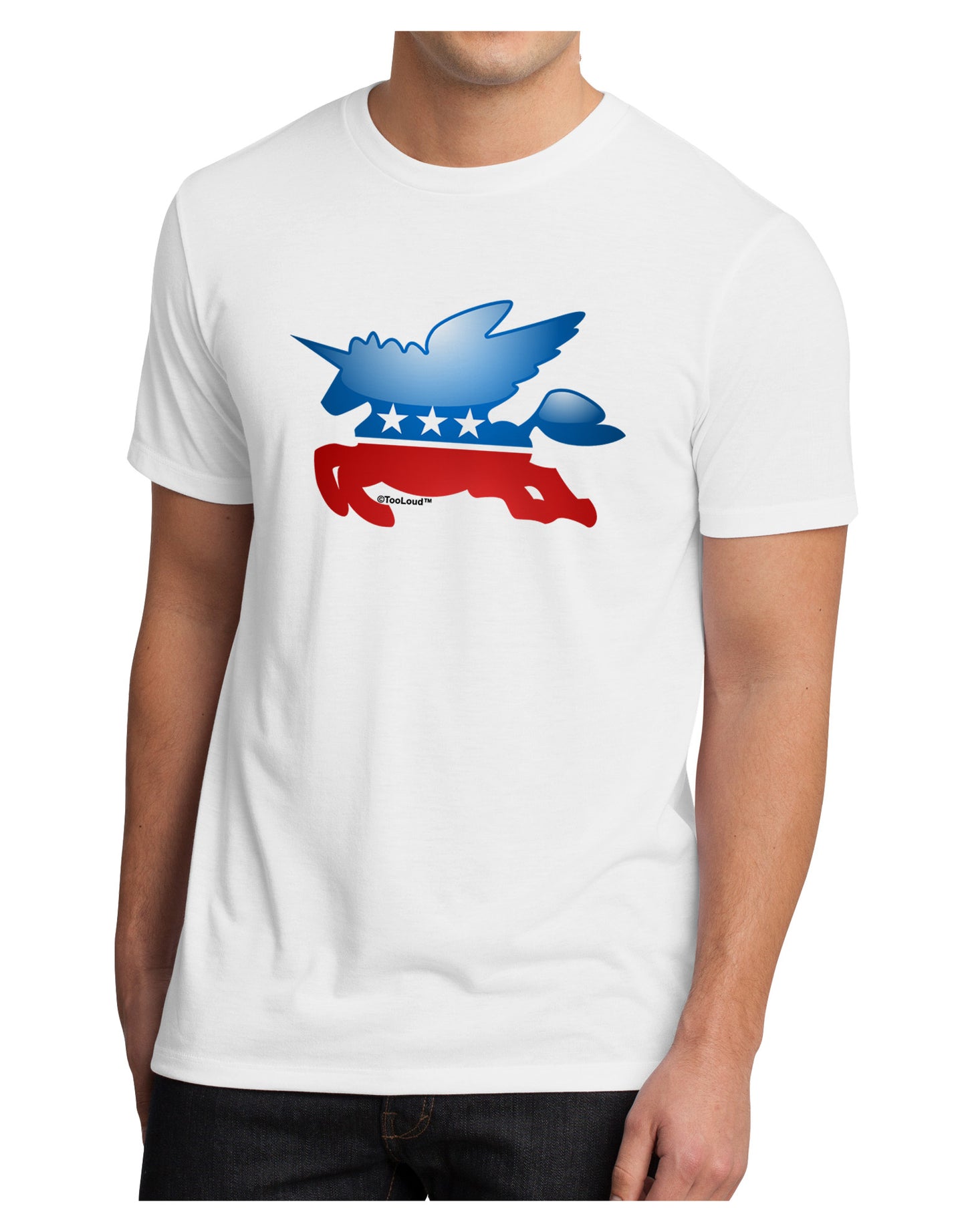 TooLoud Unicorn Political Symbol Men's Sublimate Tee-TooLoud-White-Small-Davson Sales