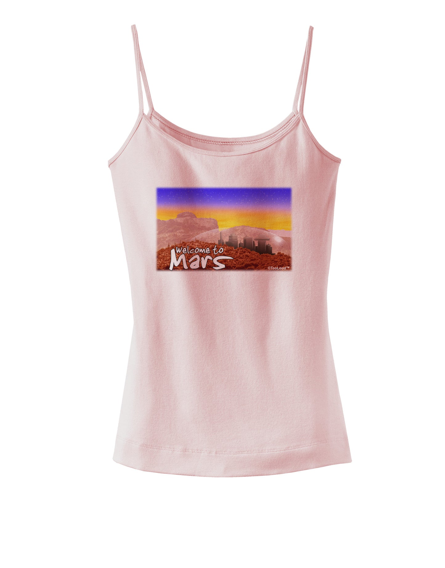 Welcome to Mars Spaghetti Strap Tank-Womens Spaghetti Strap Tanks-TooLoud-SoftPink-X-Small-Davson Sales