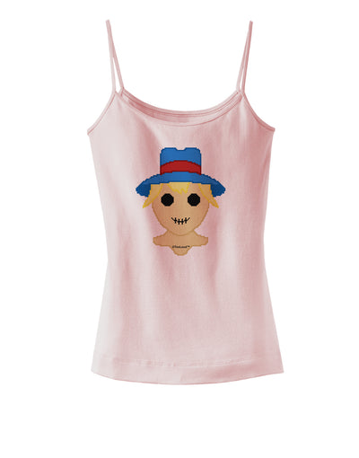 Cute Pixel Scarecrow Spaghetti Strap Tank-Womens Spaghetti Strap Tanks-TooLoud-SoftPink-X-Small-Davson Sales