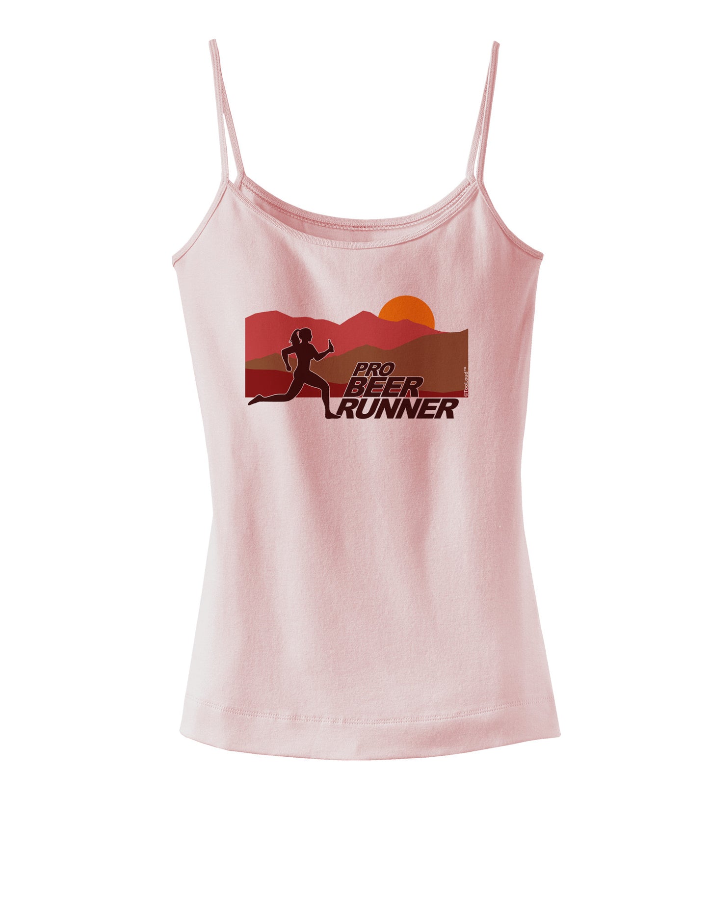 Pro Beer Runner Woman Spaghetti Strap Tank-Womens Spaghetti Strap Tanks-TooLoud-SoftPink-X-Small-Davson Sales