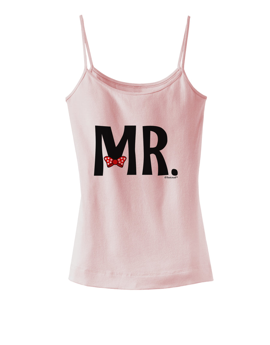 Matching Mr and Mrs Design - Mr Bow Tie Spaghetti Strap Tank by TooLoud-Womens Spaghetti Strap Tanks-TooLoud-White-X-Small-Davson Sales