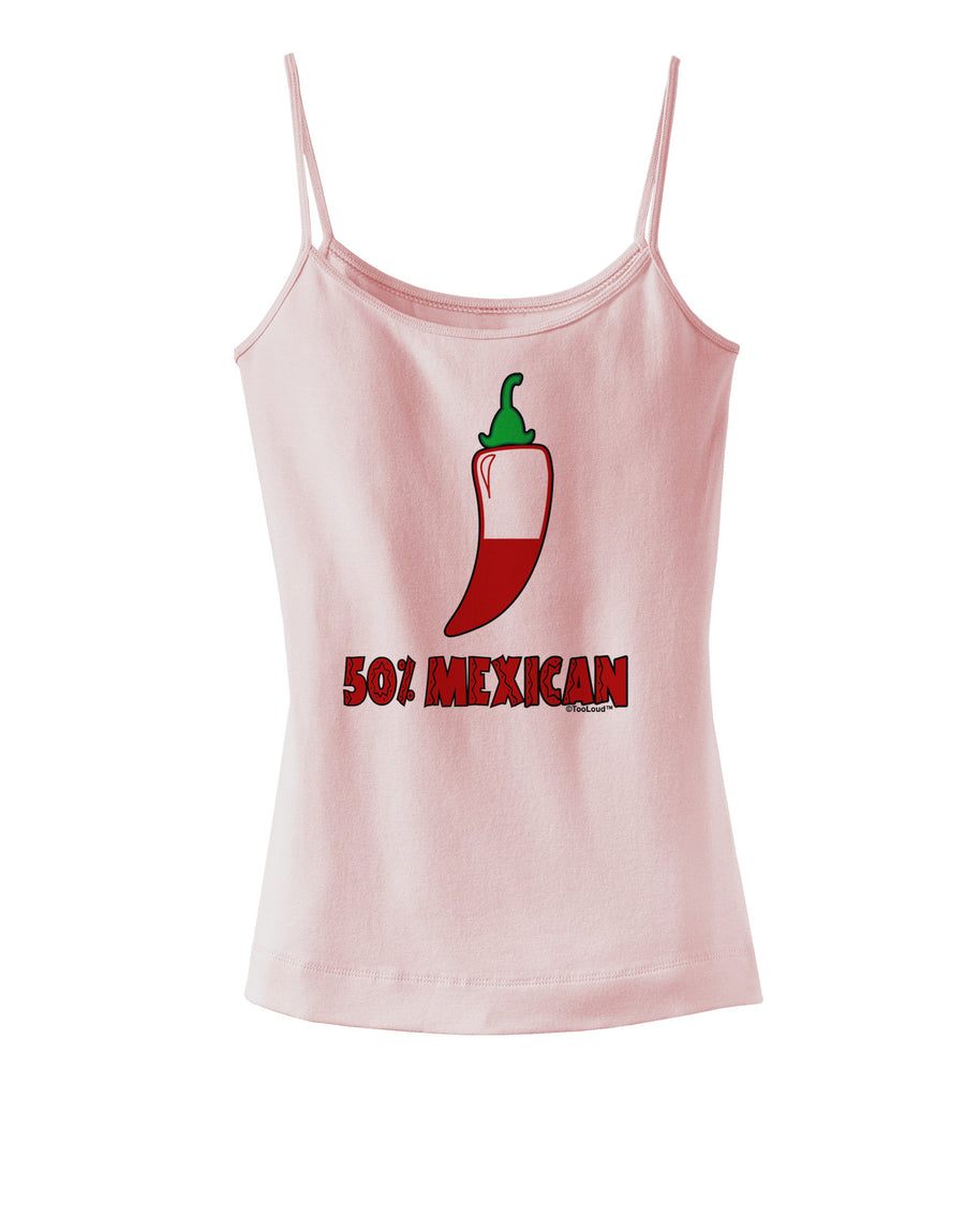 Fifty Percent Mexican Spaghetti Strap Tank-Womens Spaghetti Strap Tanks-TooLoud-White-X-Small-Davson Sales