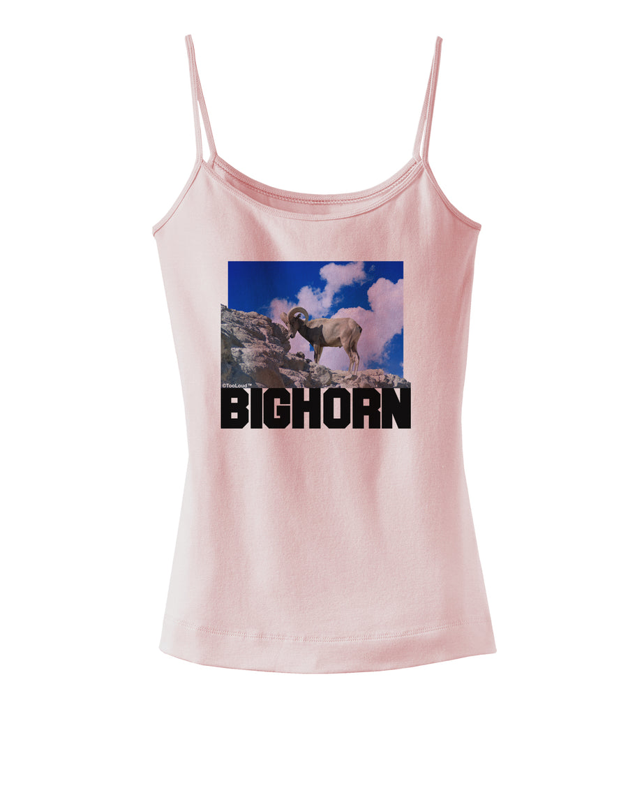 Bighorn Ram Text Spaghetti Strap Tank-Womens Spaghetti Strap Tanks-TooLoud-White-X-Small-Davson Sales