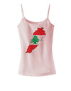 Lebanon Flag Silhouette Spaghetti Strap Tank-Womens Spaghetti Strap Tanks-TooLoud-SoftPink-X-Small-Davson Sales