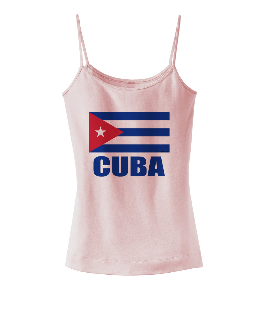 Cuba Flag Cuban Pride Spaghetti Strap Tank by TooLoud-Womens Spaghetti Strap Tanks-TooLoud-White-X-Small-Davson Sales