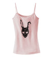 Scary Bunny Face Black Distressed Spaghetti Strap Tank-Womens Spaghetti Strap Tanks-TooLoud-SoftPink-X-Small-Davson Sales