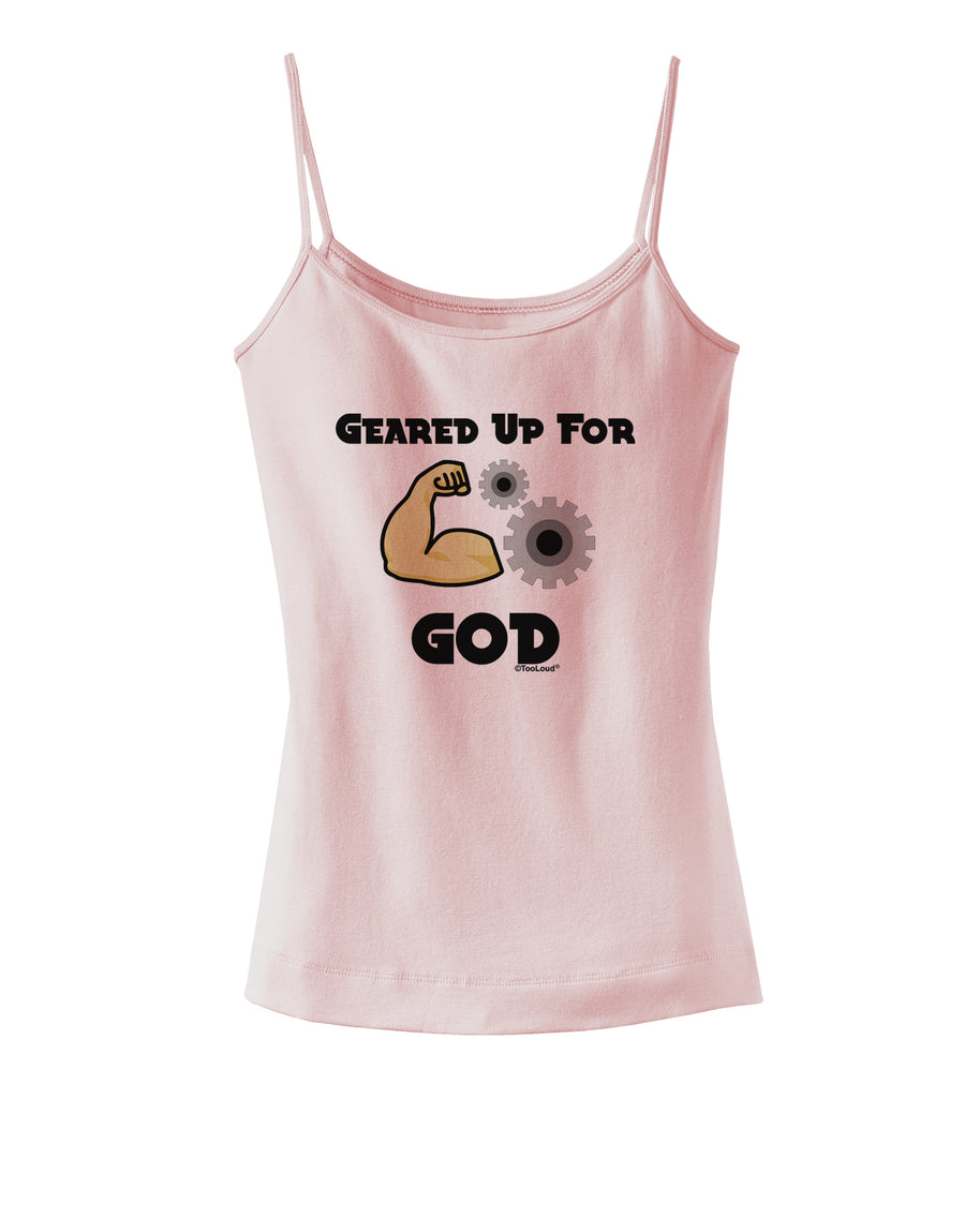 Geared Up For God Spaghetti Strap Tank by TooLoud-Womens Spaghetti Strap Tanks-TooLoud-White-X-Small-Davson Sales