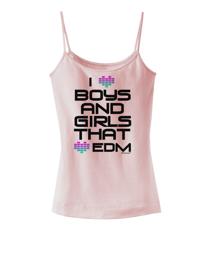 I Heart Boys and Girls That Heart EDM Spaghetti Strap Tank-Womens Spaghetti Strap Tanks-TooLoud-SoftPink-X-Small-Davson Sales