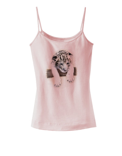 Leopard Cub Spaghetti Strap Tank-Womens Spaghetti Strap Tanks-TooLoud-SoftPink-X-Small-Davson Sales