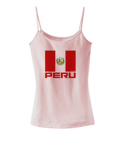 Peru Flag Spaghetti Strap Tank-Womens Spaghetti Strap Tanks-TooLoud-SoftPink-X-Small-Davson Sales