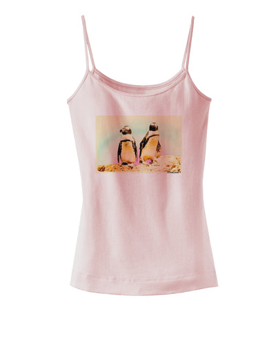 Magellanic Penguin Watercolor Spaghetti Strap Tank-Womens Spaghetti Strap Tanks-TooLoud-SoftPink-X-Small-Davson Sales