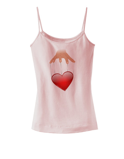 Heart on Puppet Strings Spaghetti Strap Tank-Womens Spaghetti Strap Tanks-TooLoud-SoftPink-X-Small-Davson Sales