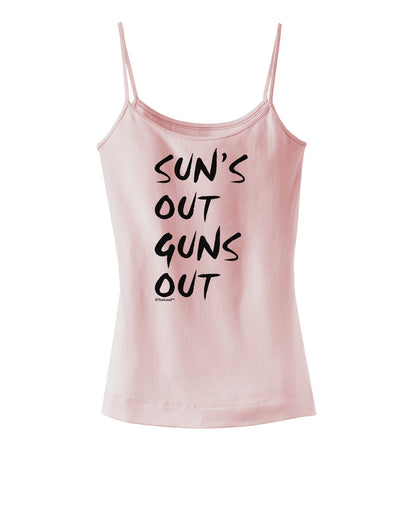 Suns Out Guns Out Spaghetti Strap Tank-Womens Spaghetti Strap Tanks-TooLoud-SoftPink-X-Small-Davson Sales